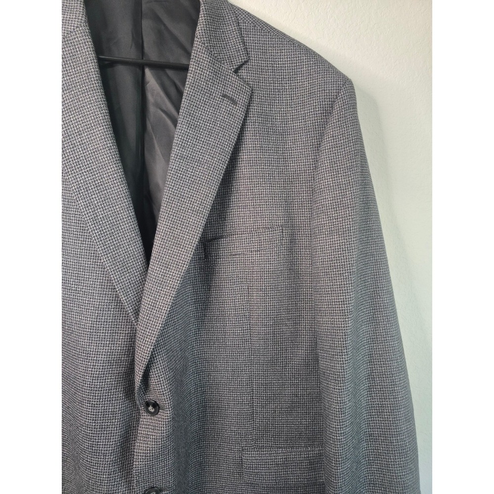 Calvin Klein Mens Grey Houndstooth Two Button Blazer Sport Coat Jacket Size 52R - Picture 3 of 11